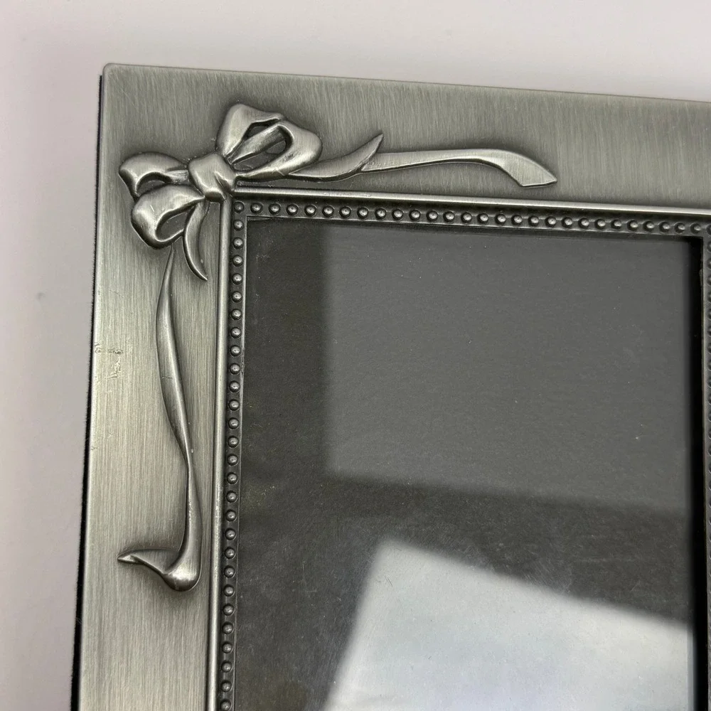 Burnes Vintage Y2K Nursery Decor Photo Album Silver Teddy Bear Pewter Metal
